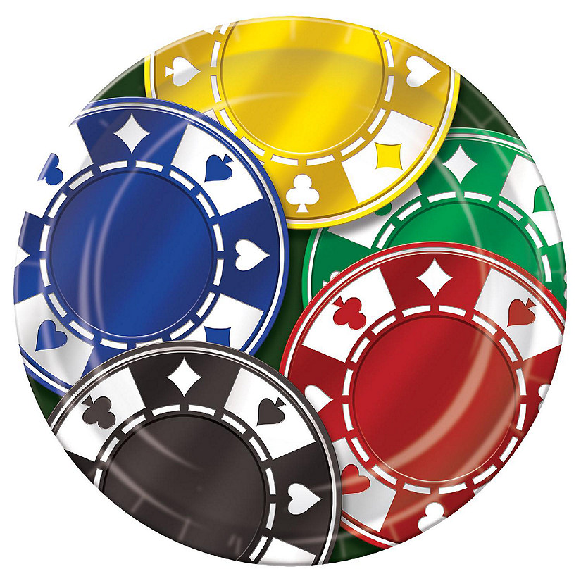 Beistle - Poker Chips Plates - 12 Pack Image