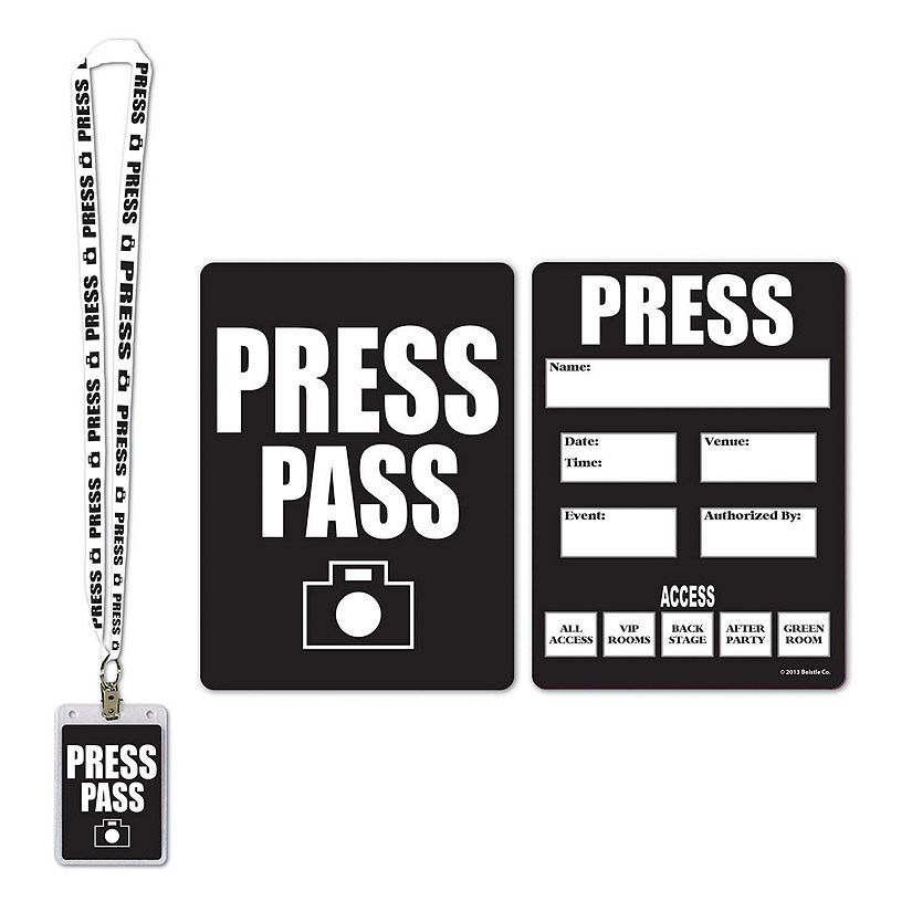 Beistle - Press Party Pass - 12 Pack Image