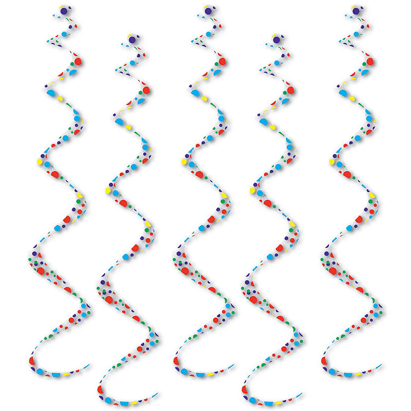 Beistle - Printed Polka Dots Twirly Whirlys - 6 Pack Image