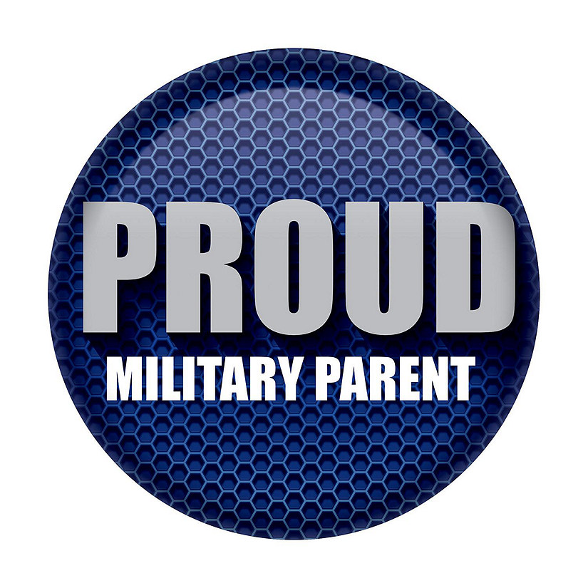 Beistle - Proud Military Parent Button - Blue - 6 Pack Image