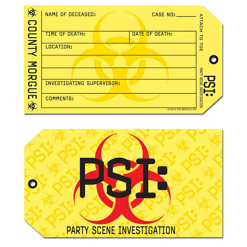 Beistle - PSI Toe Tag Invitations - 12 Pack Image