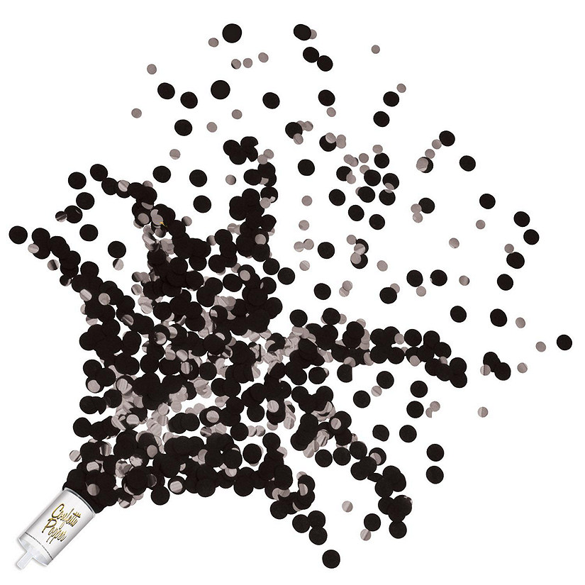 Beistle Push Up Confetti Poppers Silver and Black 12 Pack