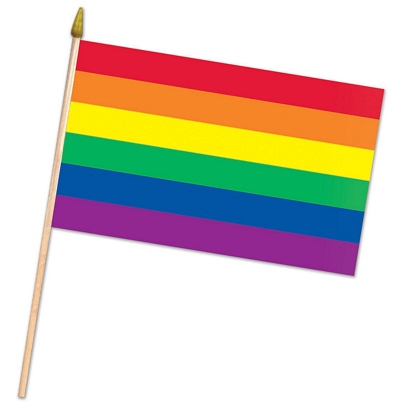 Beistle - Rainbow Flag - Fabric - 11" x 18" - 12 Pack Image