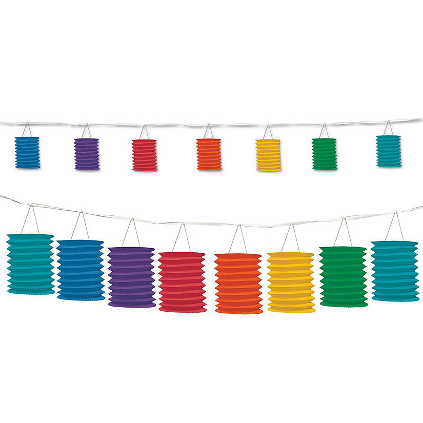 Beistle - Rainbow Lantern Garland - 6 Pack Image