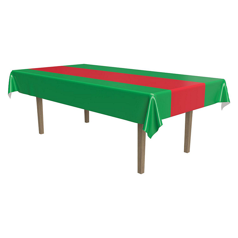 Beistle - Red &amp; Green Tablecover - 12 Pack Image