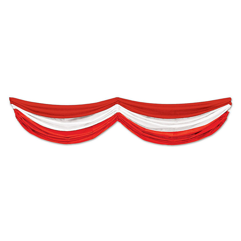Beistle - Red &amp; White Fabric Bunting - 6 Pack Image