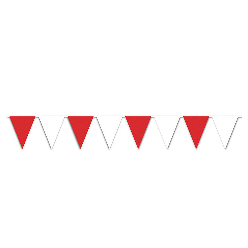Beistle - Red &amp; White Pennant Banner - 12 Pack Image