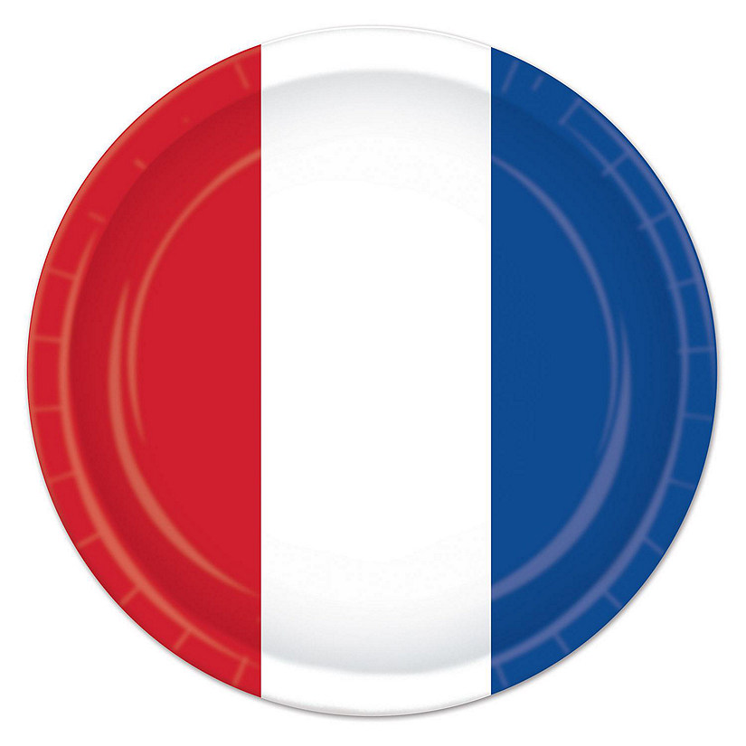 Beistle - Red, White &amp; Blue Plates - 12 Pack Image