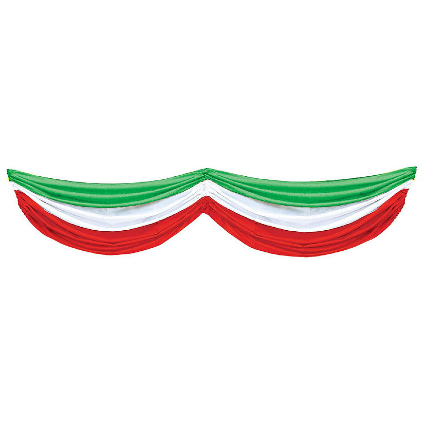 Beistle - Red, White &amp; Green Fabric Bunting - 6 Pack Image