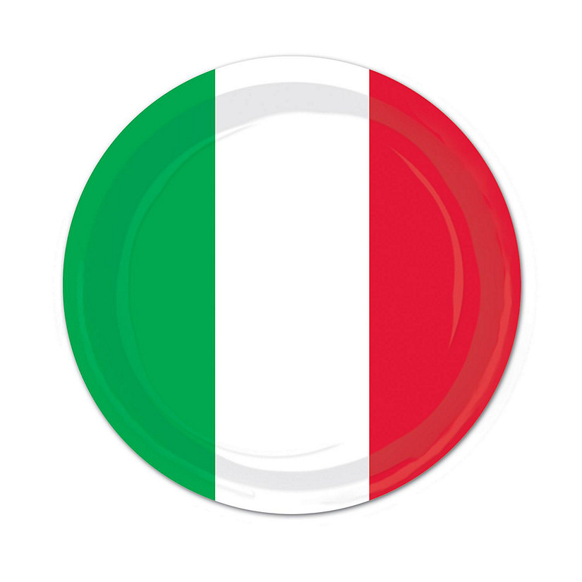 Beistle - Red, White &amp; Green Plates - 9" - 12 Pack Image