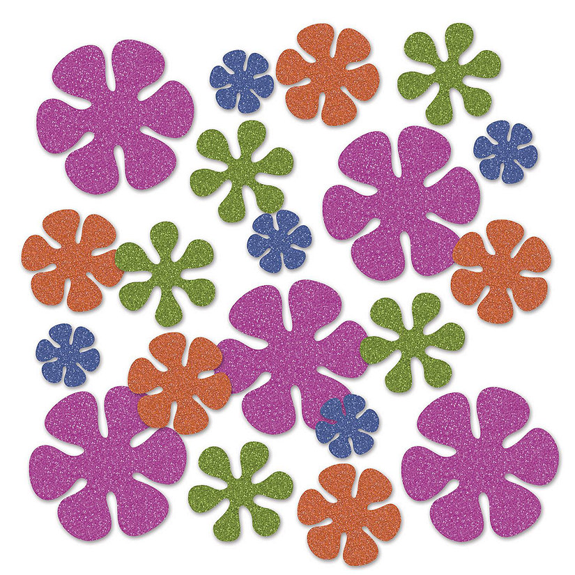 Beistle - Retro Flower Deluxe Sparkle Confetti - 12 Pack Image