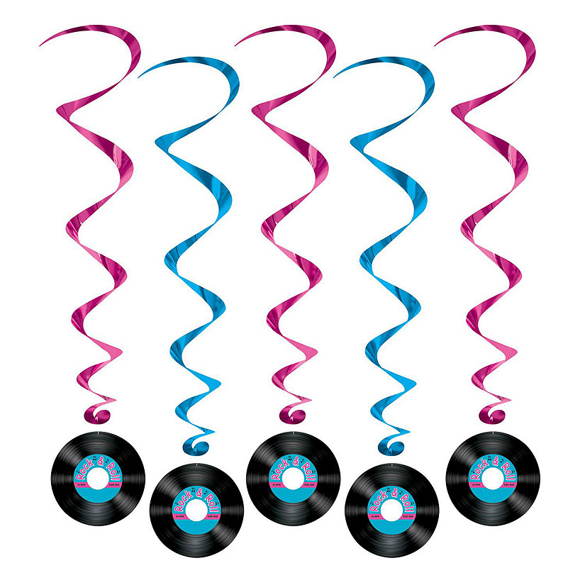 Beistle - Rock &amp; Roll Record Whirls - 6 Pack Image