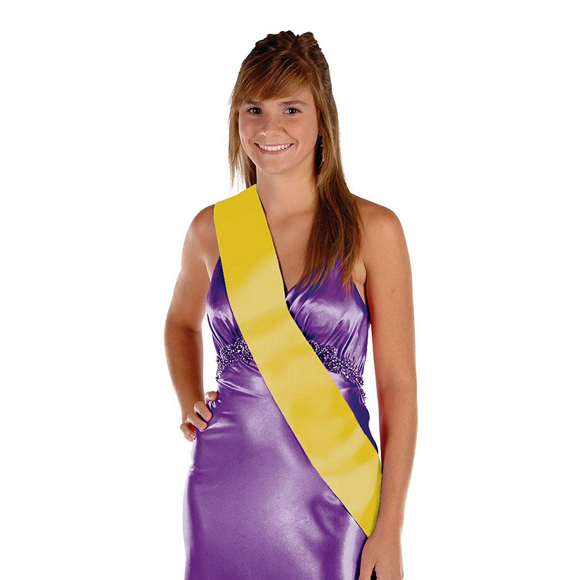 Beistle - Satin Sash - Yellow - 6 Pack Image
