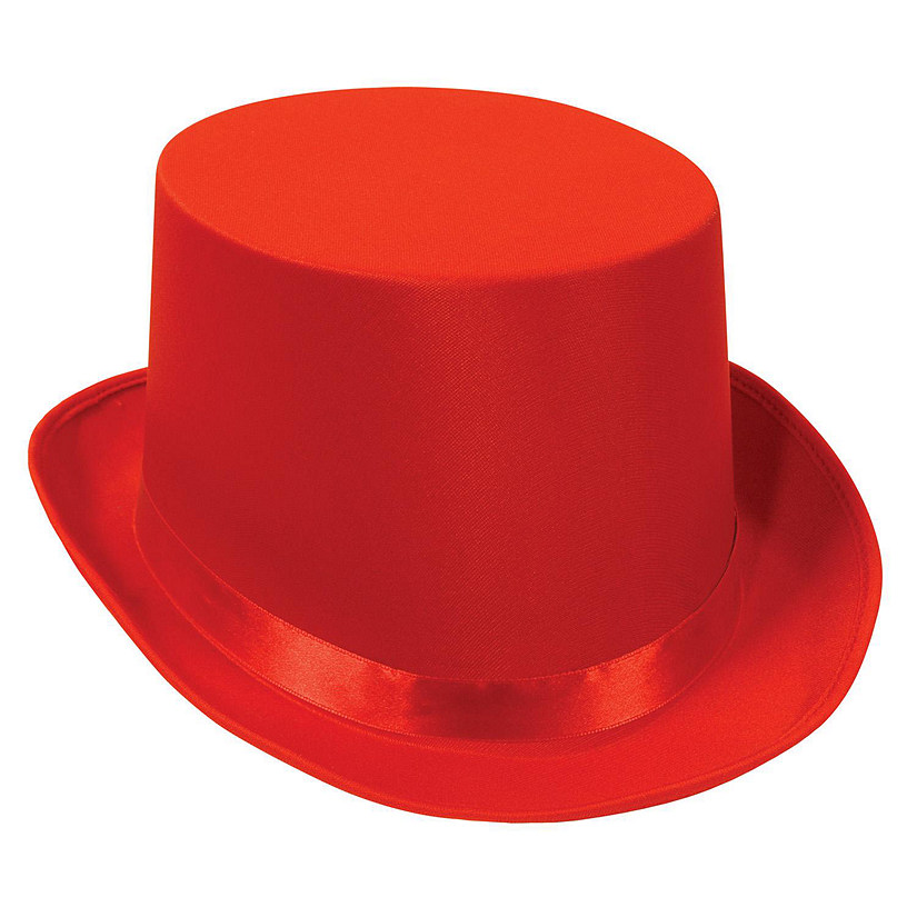 Beistle - Satin Sleek Top Hat - Red - 6 Pack Image