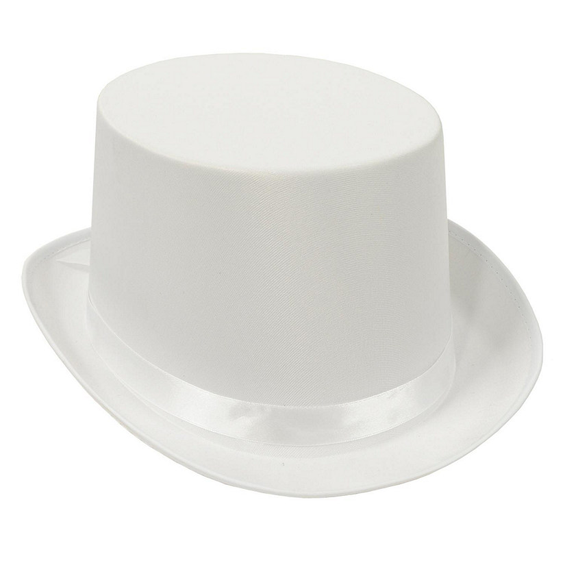 Beistle - Satin Sleek Top Hat - White - 6 Pack Image
