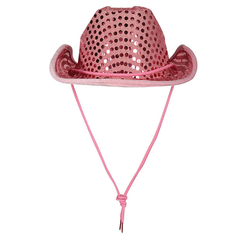Beistle - Sequined Cowboy Hat - Pink - 6 Pack Image
