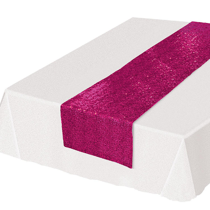 Beistle - Sequined Table Runner - Pink - 12 Pack Image