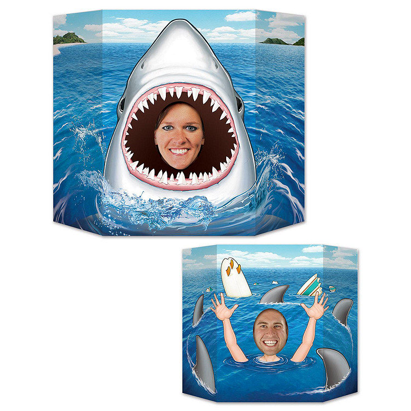 Beistle - Shark Photo Prop - Blue - 6 Pack Image