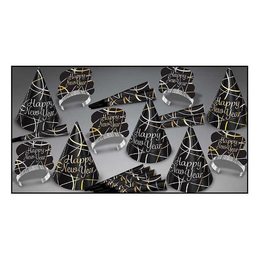 Beistle - Silver &amp; Gold Ring In The NY Assorted for 10 - 1 Pack Image