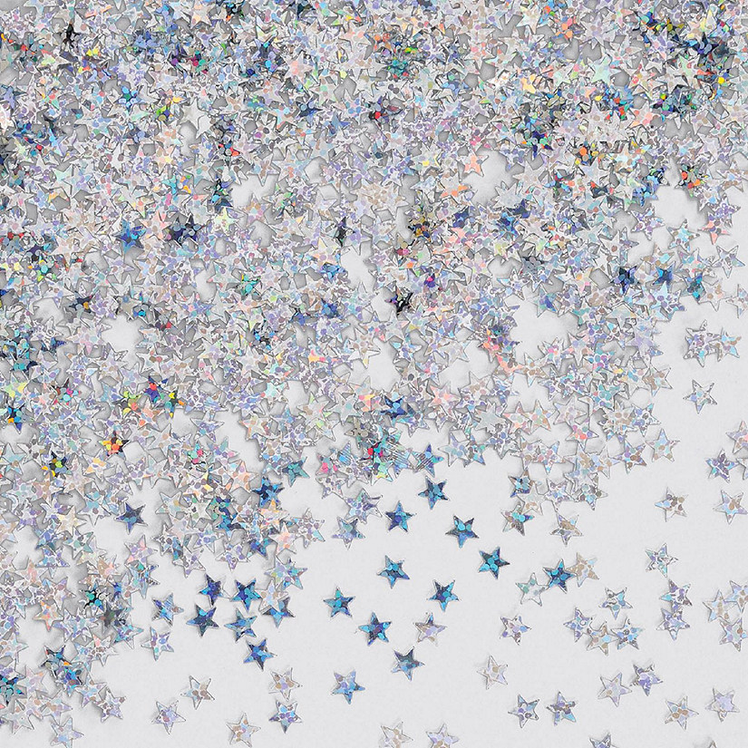 Beistle - Silver Holographic Stars Confetti - 6 Pack Image