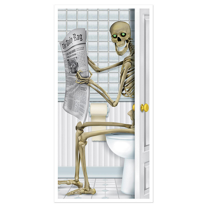 Beistle - Skeleton Restroom Door Cover - 12 Pack Image