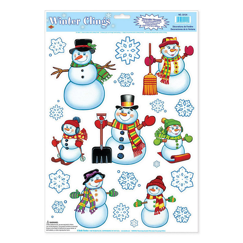 Beistle - Snowman/Snowflake Clings - 12 Pack Image