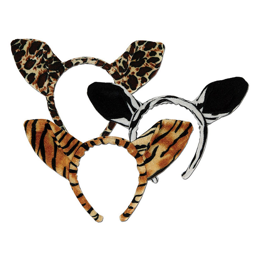Beistle - Soft-Touch Animal Print Ears - 12 Pack Image