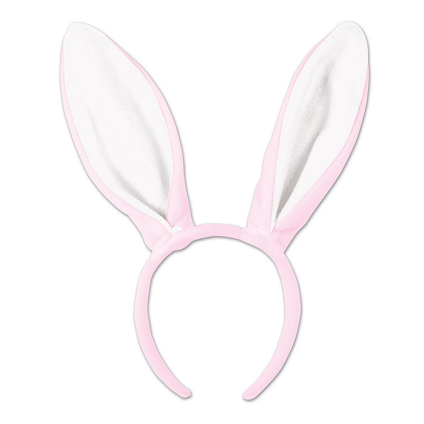 Beistle - Soft-Touch Bunny Ears - White and Pink - 12 Pack Image