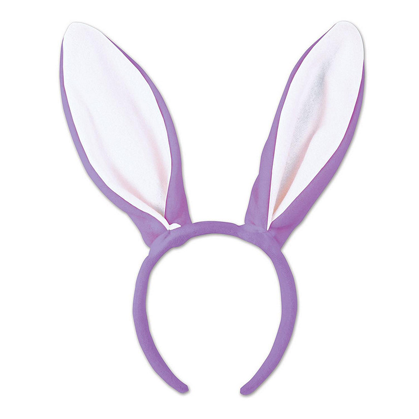 Beistle - Soft-Touch Bunny Ears - White and Purple - 12 Pack Image