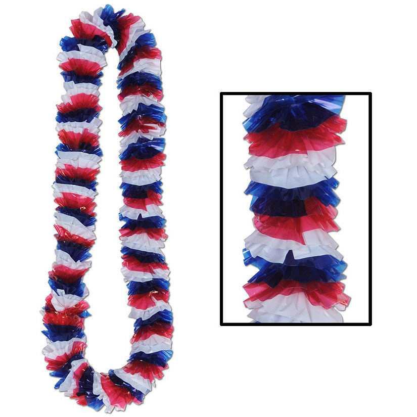 Beistle - Soft-Twist Patriotic Poly Leis - 100 Pack Image