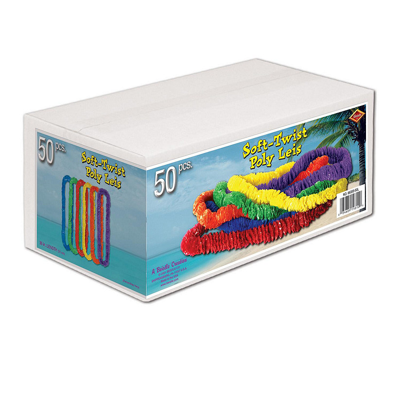 Beistle - Soft-Twist Poly Leis w/Labeled Carton - Multicolor - 1 Pack Image