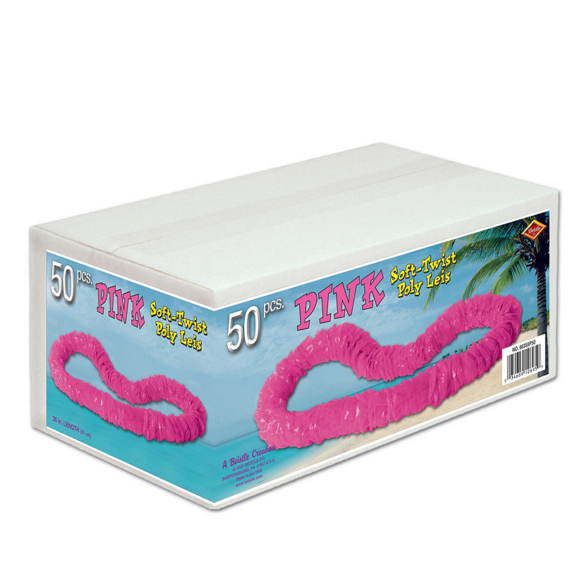 Beistle - Soft-Twist Poly Leis w/Labeled Carton - Pink - 1 Pack Image