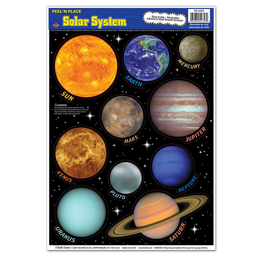 Beistle - Solar System Peel 'N Place - 12 Pack Image