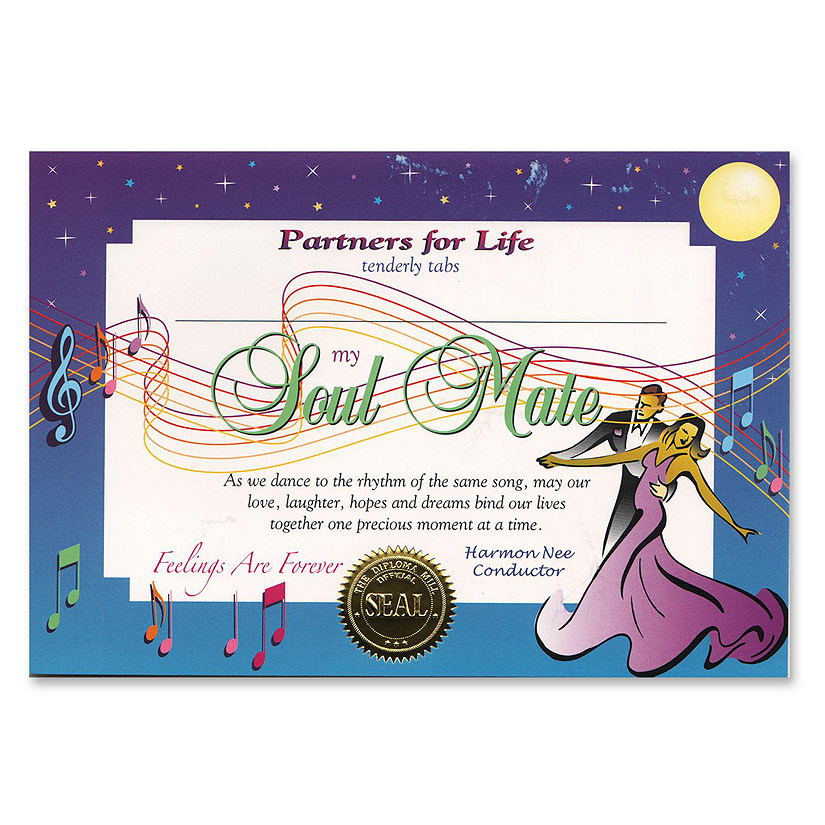 Beistle Soul Mate Certificate 6 Pack Oriental Trading