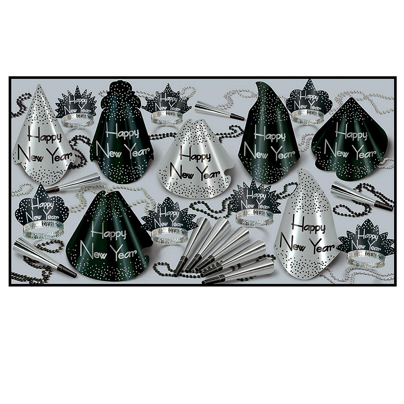 Beistle - Sparkling Silver New Year's Eve Assorted for 50 - 1 Pack Image