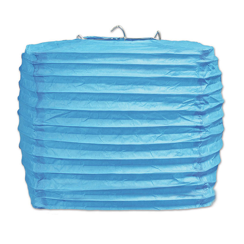 Beistle - Square Paper Lanterns - Teal - 12 Pack Image