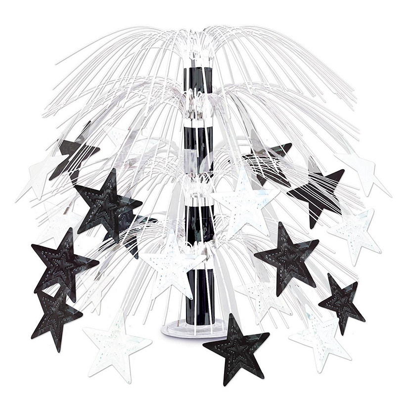 Beistle - Star Cascade Centerpiece - Black and White - 6 Pack Image