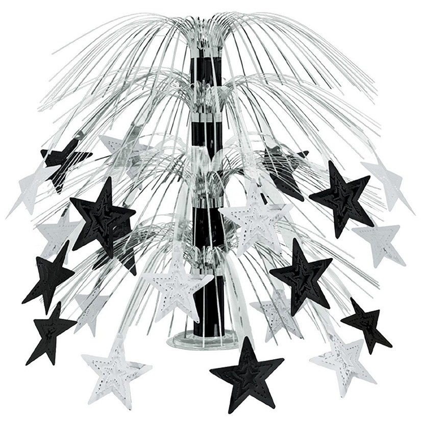 Beistle - Star Cascade Centerpiece - Silver and Black - 6 Pack Image