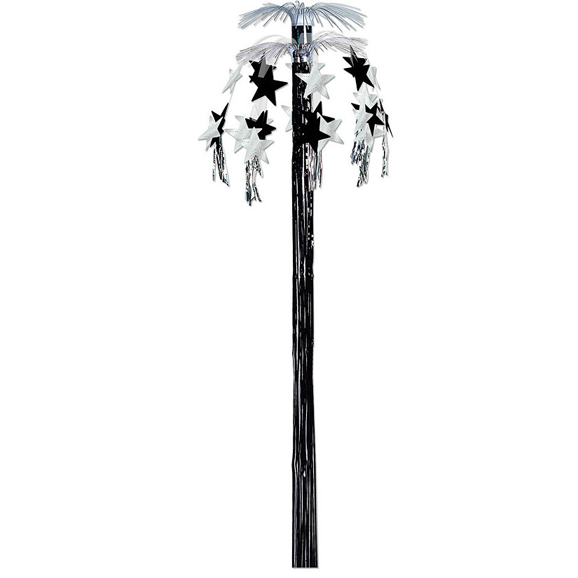 Beistle - Star Cascade Fountain - Silver and Black - 12 Pack Image