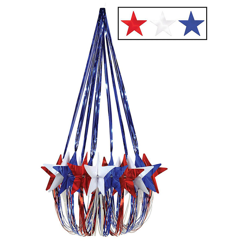Beistle - Star Chandelier - Red, White and Blue - 6 Pack Image