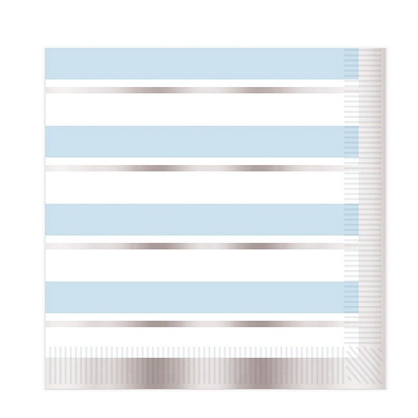 Beistle - Striped Luncheon Napkins - Silver - 12 Pack Image