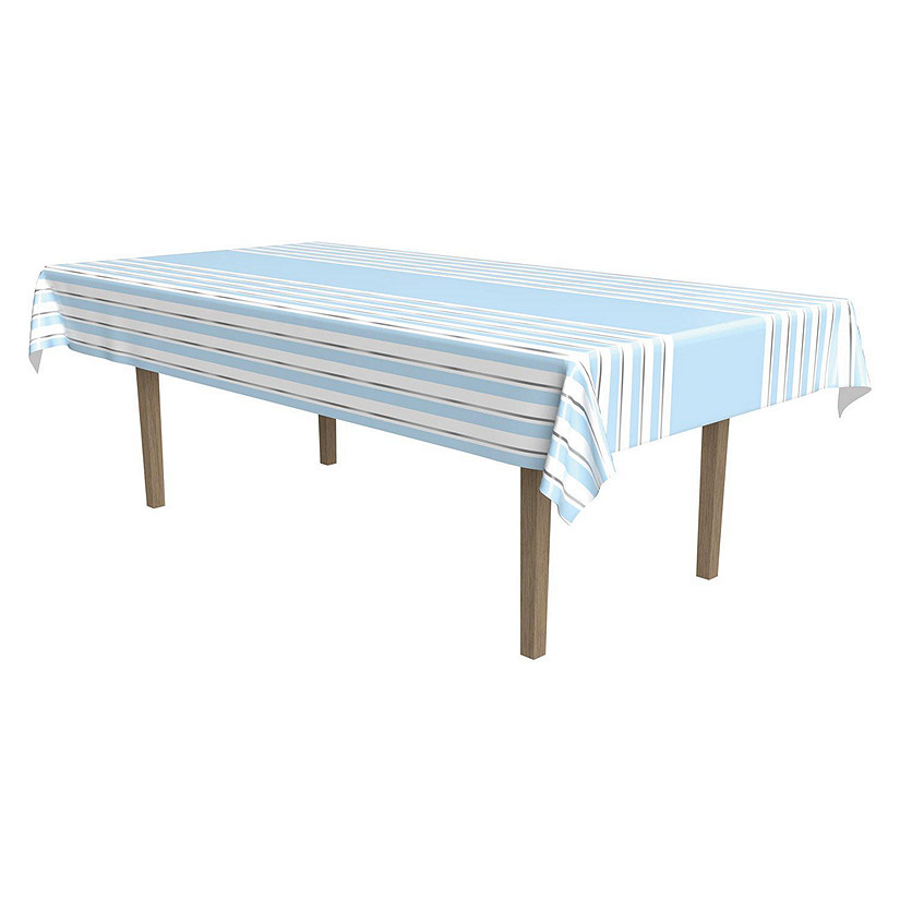 Beistle - Striped Tablecover - Blue - 12 Pack Image