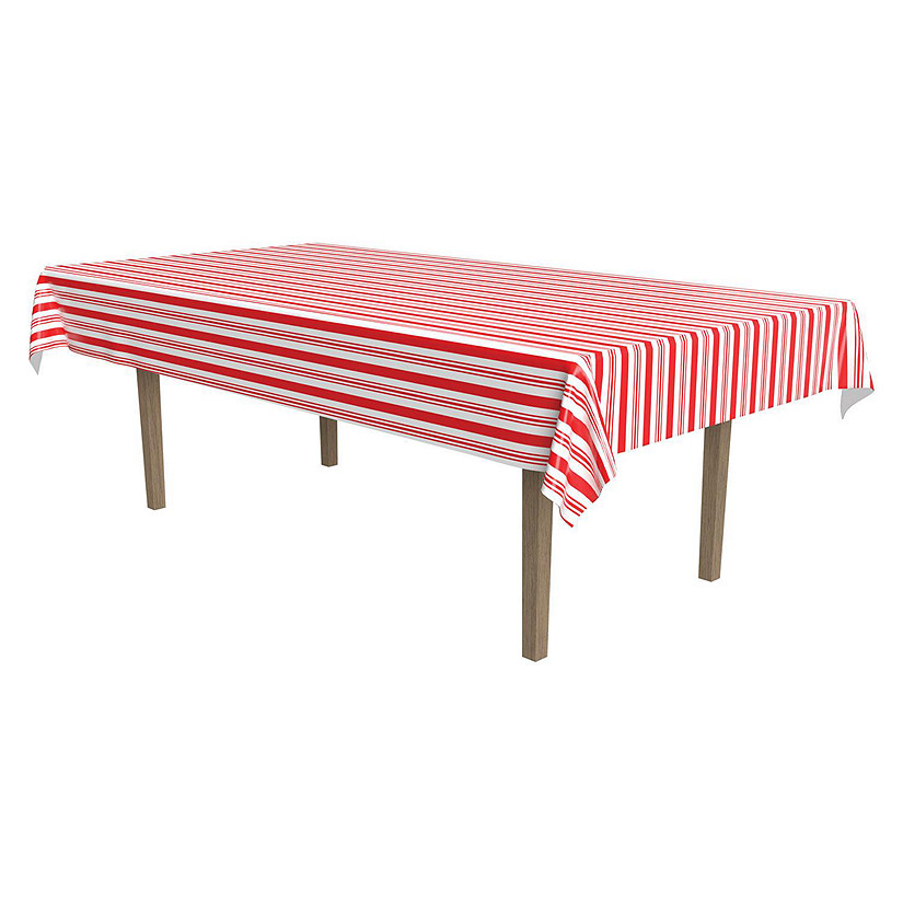 Beistle - Striped Tablecover - Red - 12 Pack Image