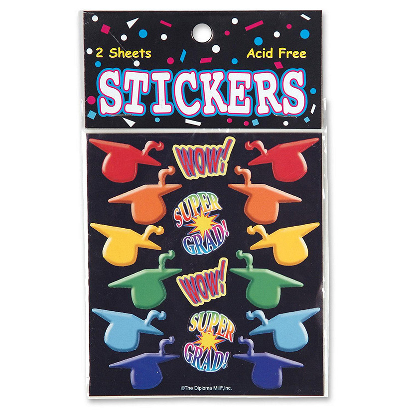 Beistle - Super Grad Graduation Stickers - 6 Pack Image