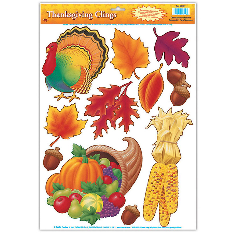 Beistle - Thanksgiving Clings - 12 Pack Image