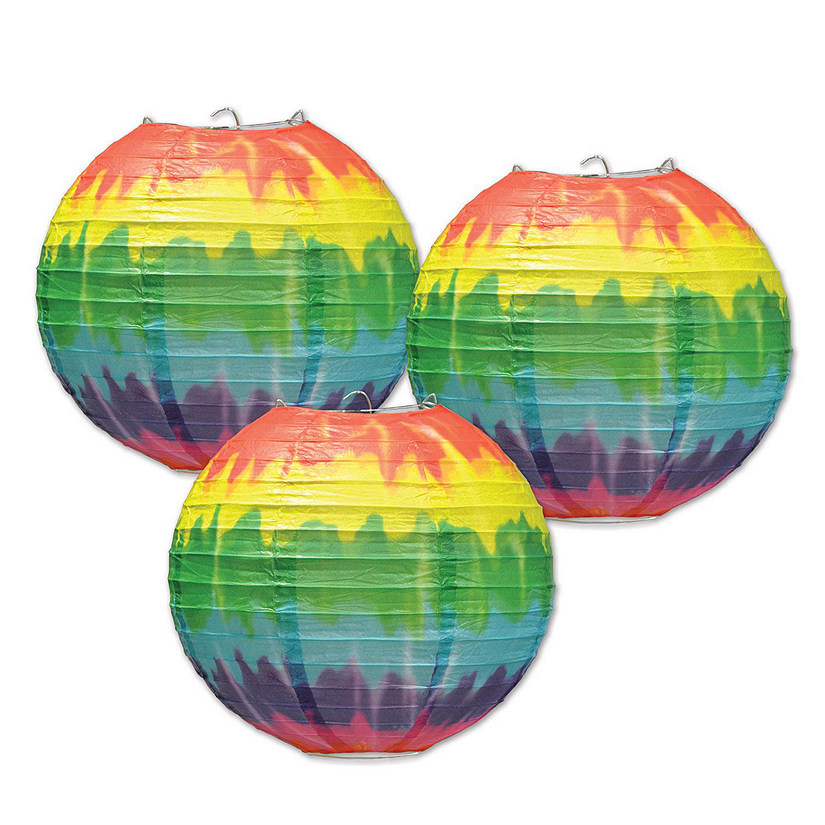 Beistle - Tie-Dyed Paper Lanterns - 6 Pack Image