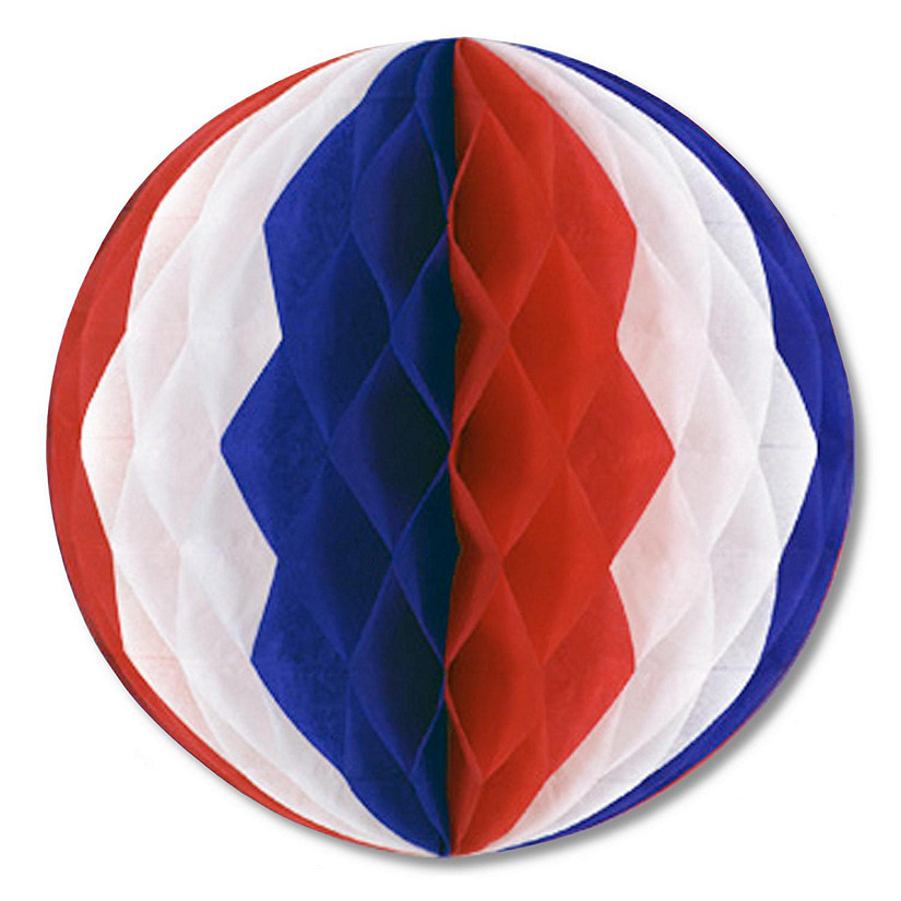 Beistle - Tissue Ball - Red, White and Blue - 24 Pack Image