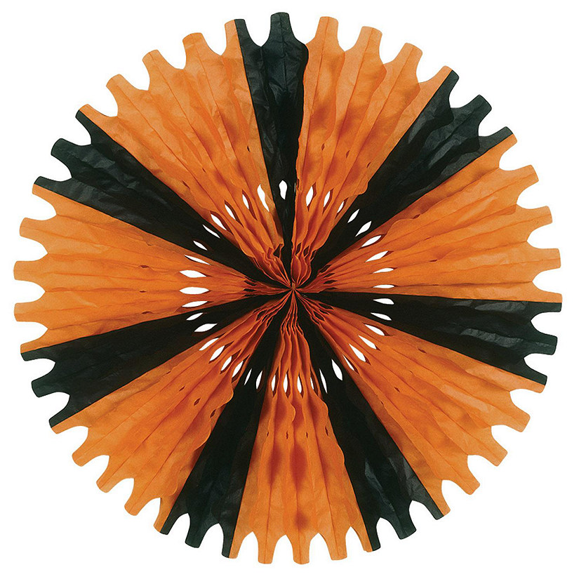 Beistle Tissue Fan Orange and Black 12 Pack Oriental Trading