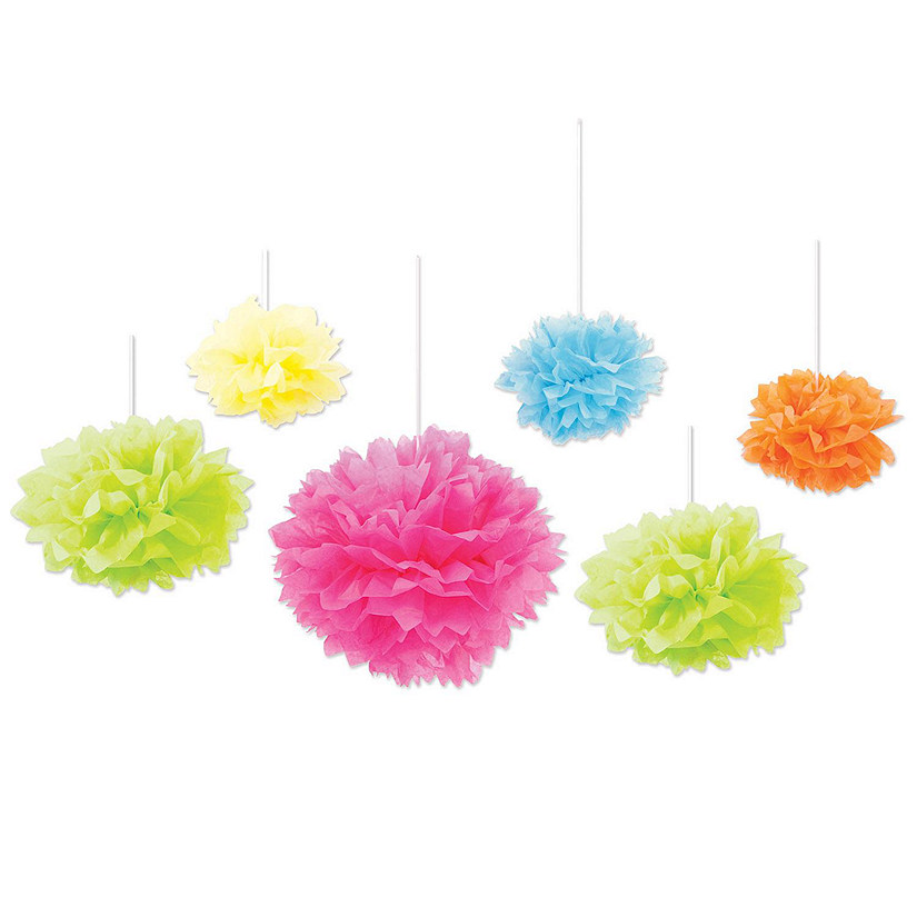 Beistle - Tissue Fluff Balls - Multicolor - 6 Pack Image