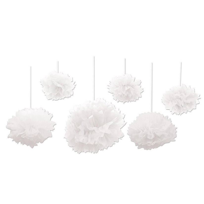 Beistle - Tissue Fluff Balls - White - 6 Pack Image